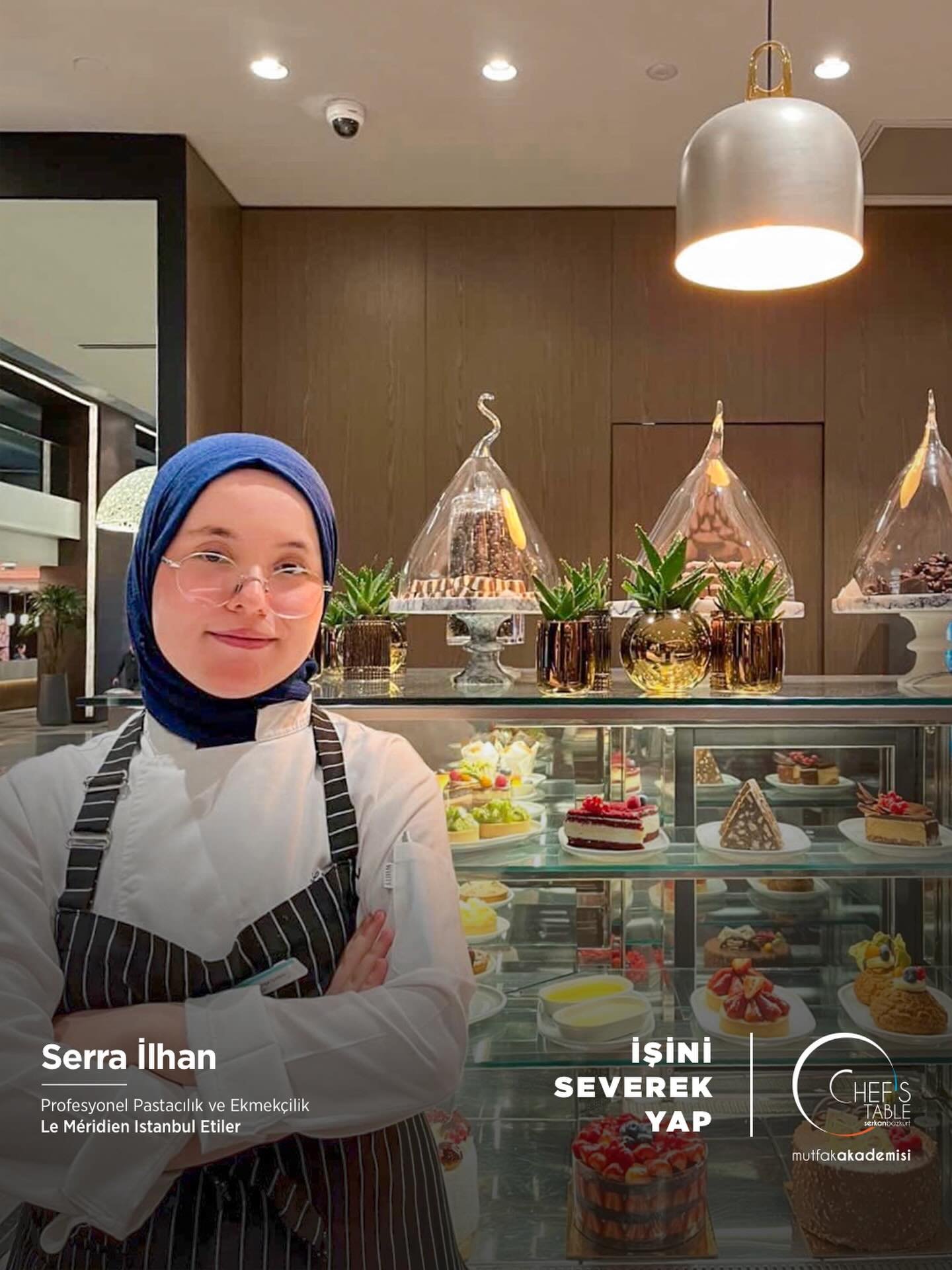 Profesyonel Pastacılık ve Ekmekçilik Eğitimi mezunlarımızdan Serra İlhan, stajını yaptığı Le Méridien Istanbul Etiler’de işe başlamıştır. Sevgili Serra İlhan’a kariyerinde bol şans ve başarılar diliyoruz. Yolu açık olsun!

#chefstablemutfakakademisi #ProfesyonelPastacılıkveEkmekçilik #işiniseverekyap