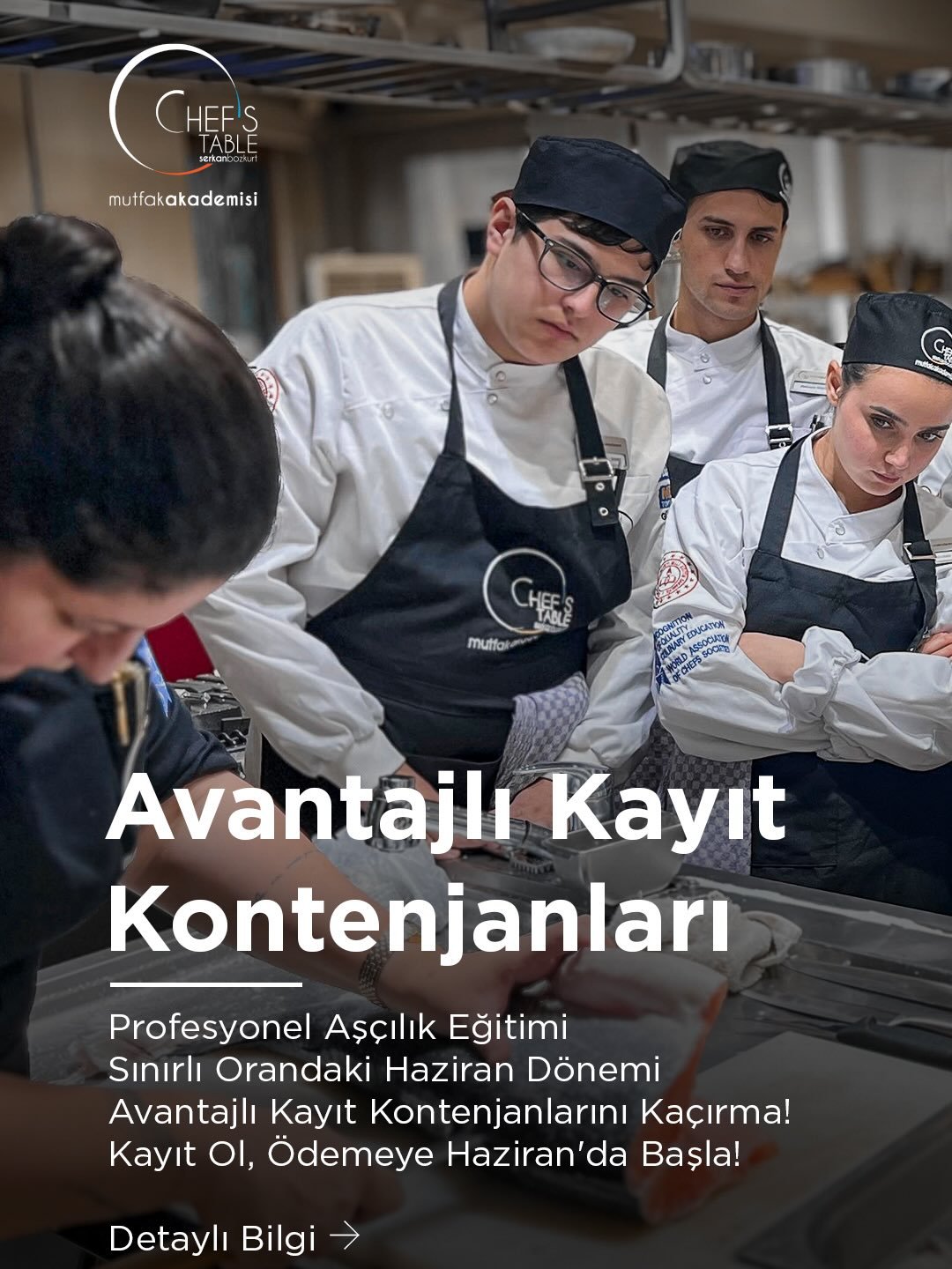 ⚠️ Avantajlı Kayıt Kontenjanları!

Tüm dünyada geçerliliği olan WACS (Dünya Şefler Birliği) diploması ile uluslararası işletmelerin kapısını aralayacaksın. Chef’s Table Mutfak Akademisi’nin profesyonel eğitimleri hayalindeki kariyerin anahtarı.

Profesyonel Aşçılık Eğitimi
Sınırlı Orandaki Haziran Dönemi Avantajlı Kayıt Kontenjanlarını Kaçırma!
Kayıt Ol, Ödemeye Haziran’da Başla!

☎️ 0212 258 8886
🔗 chefstable.com.tr
📍 Maslak / İstanbul

#chefstablemutfakakademisi #profesyoneleğitimler #wacs #amforht