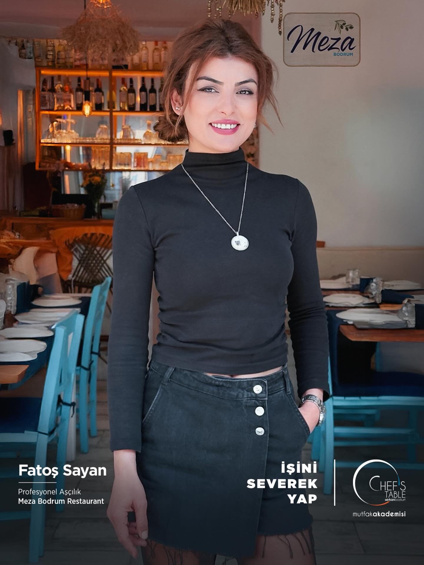 Profesyonel Aşçılık Eğitimi 2019 mezunlarımızdan Fatoş Sayan, Bodrum’da Meza Restaurant isimli işletmesini açmıştır. Sevgili Fatoş Sayan’a kariyerinde bol şans ve başarılar diliyoruz. Yolu açık olsun!

#chefstablemutfakakademisi #profesyonelaşçılıkeğitimi #işiniseverekyap