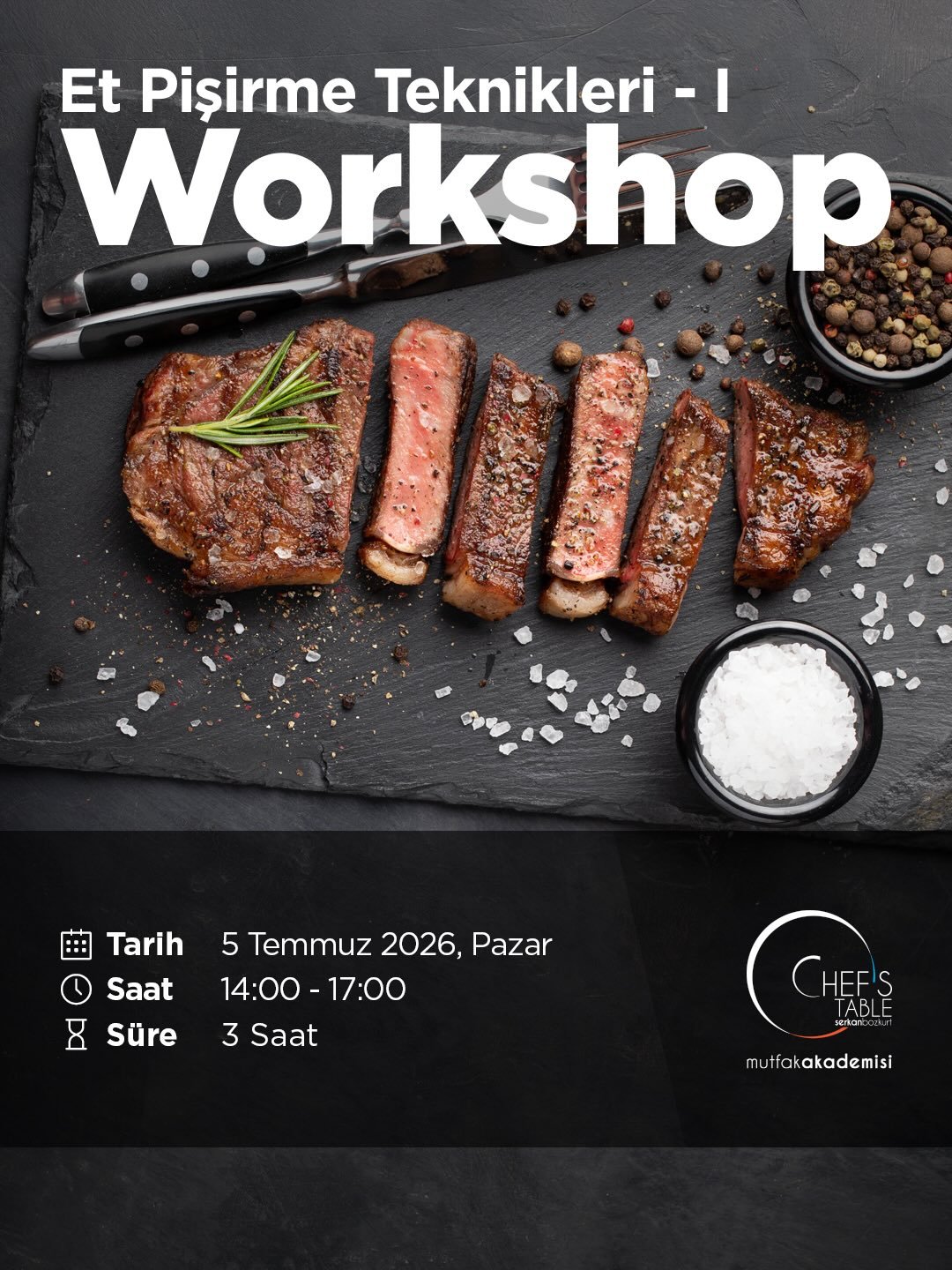 📣 Temmuz Workshop’ları İçin Biletini Al!

🎫 Bilet İçin: chefstable.com.tr
📍 Maslak / İstanbul

🥰 Workshop katılımcılarımıza önlük ve kep hediye edilmektedir.

#chefstablemutfakakademisi #workshop @biletinial